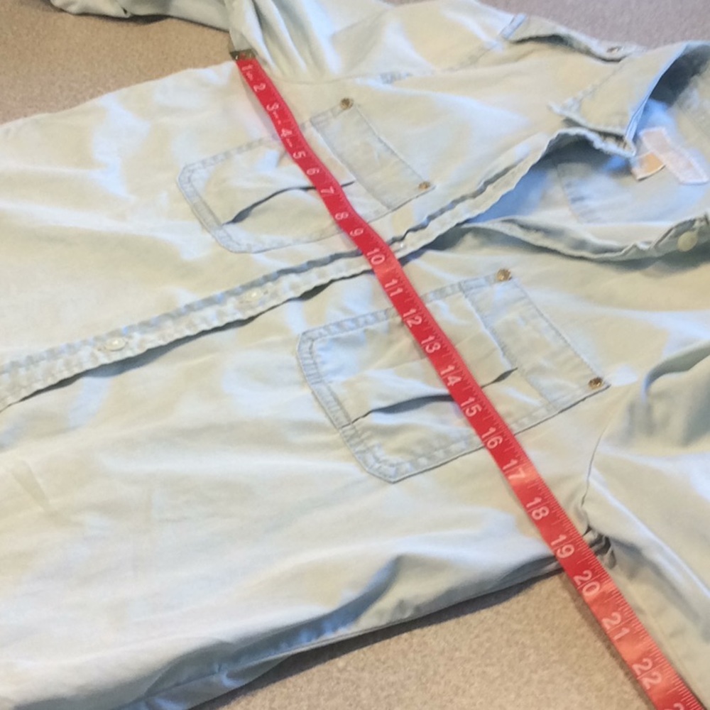 MICHAEL Michael Kors Light Denim Wash Shirt- Small - Picture 9 of 16